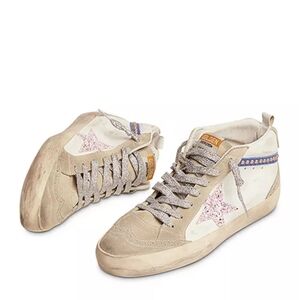 GGDB Mid Star Pink Glitter Detail Low Sneakers Vintage